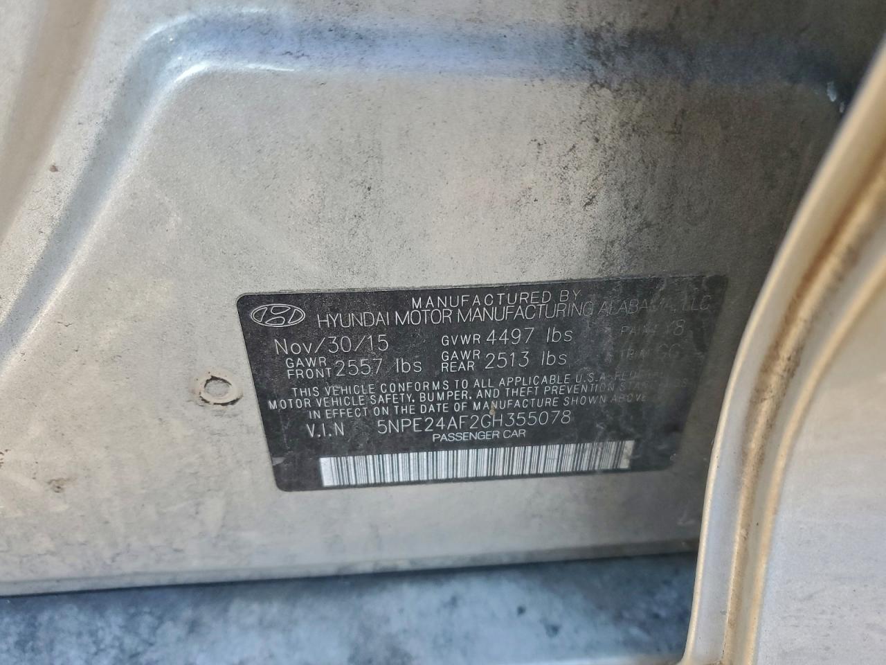 2016 HYUNDAI SONATA