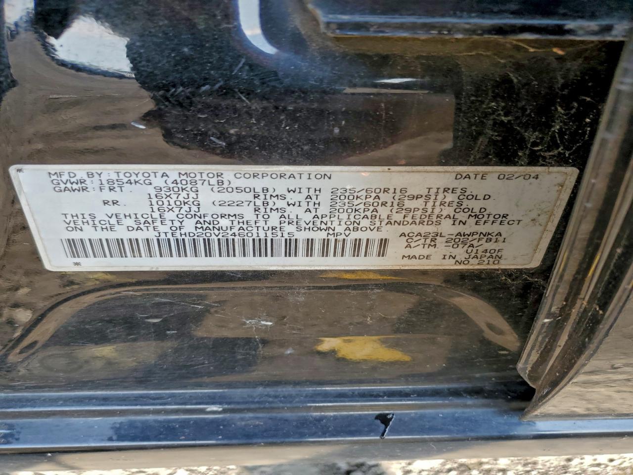 2004 TOYOTA RAV4