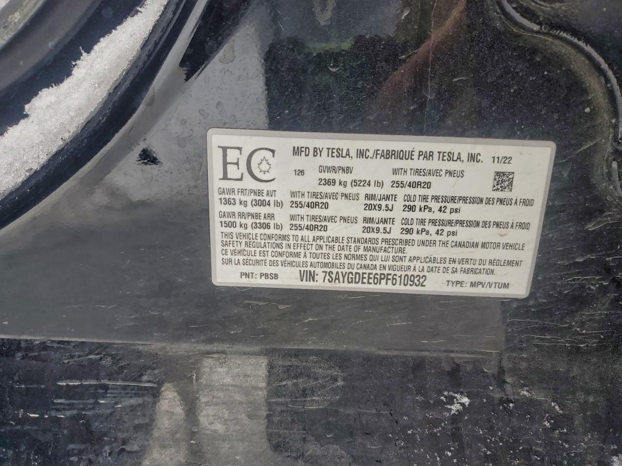 2023 TESLA MODEL Y