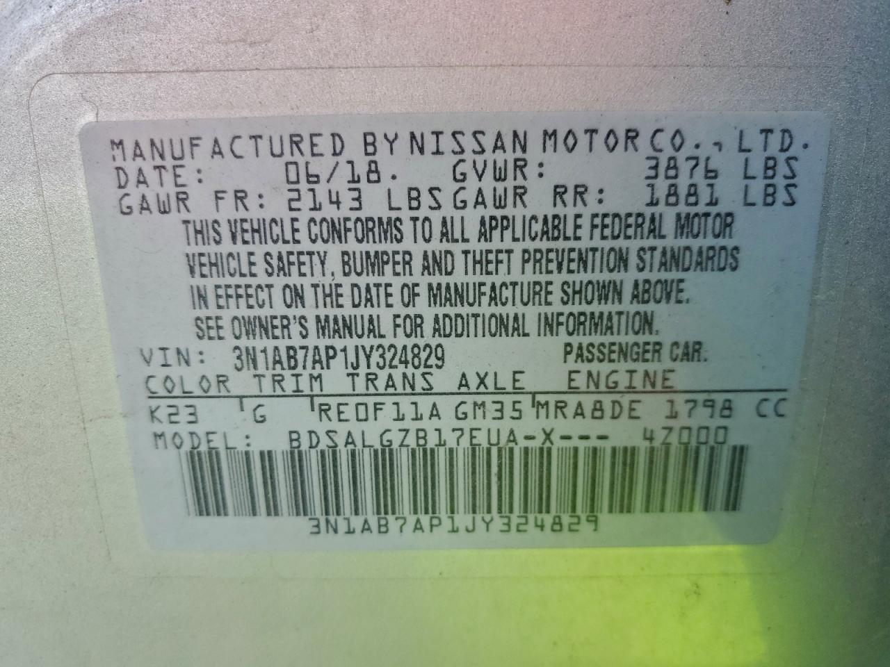2018 NISSAN SENTRA