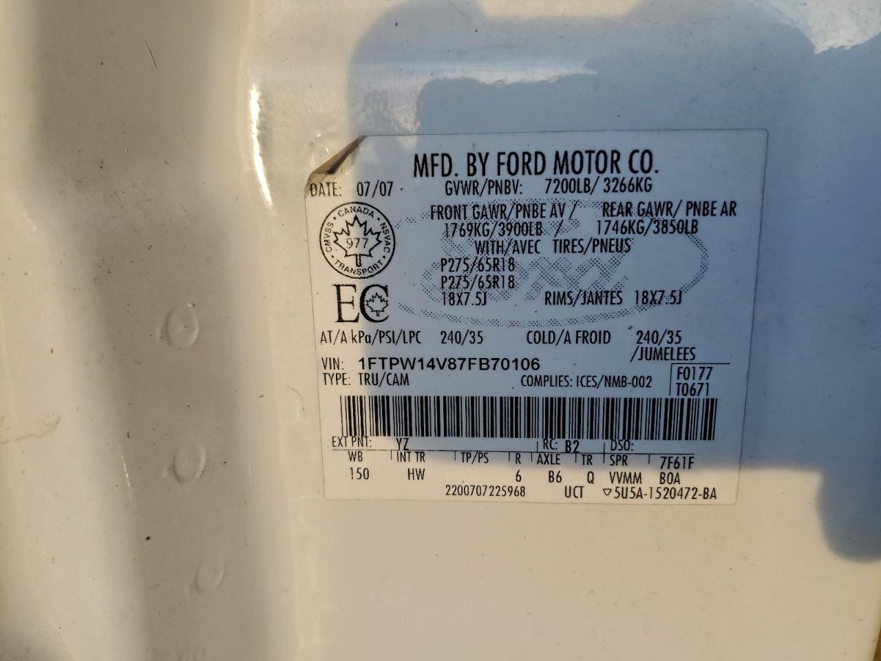 2007 FORD F-150