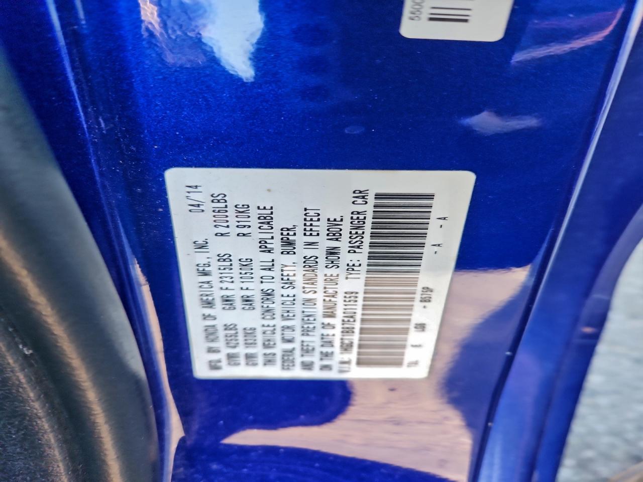 2014 HONDA ACCORD