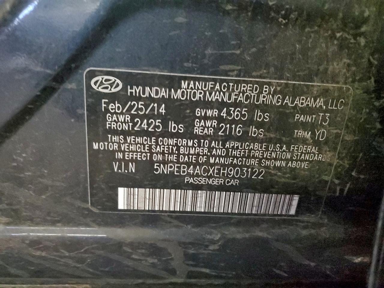 2014 HYUNDAI SONATA