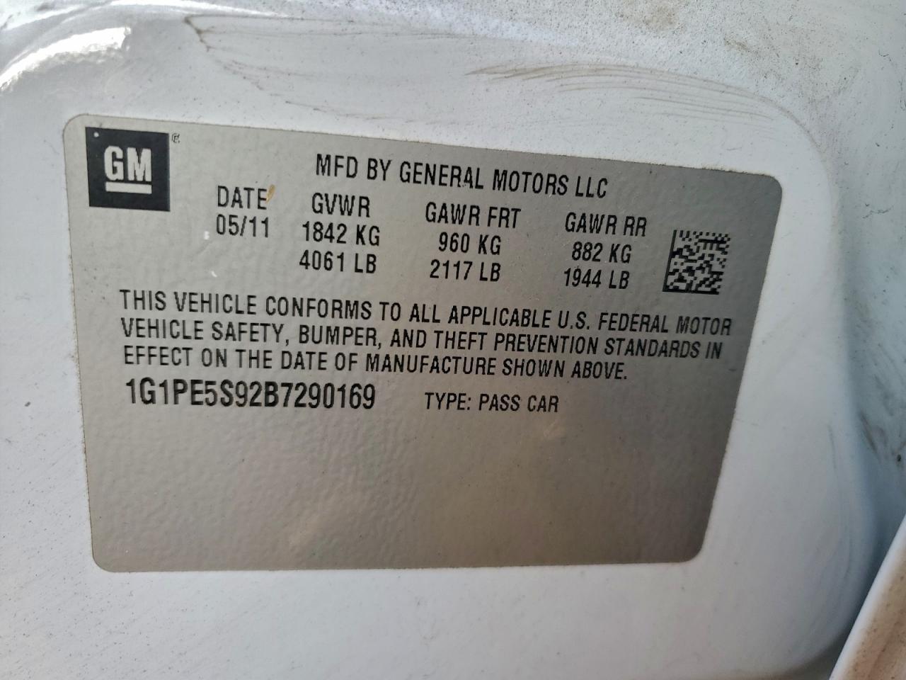 2011 CHEVROLET CRUZE