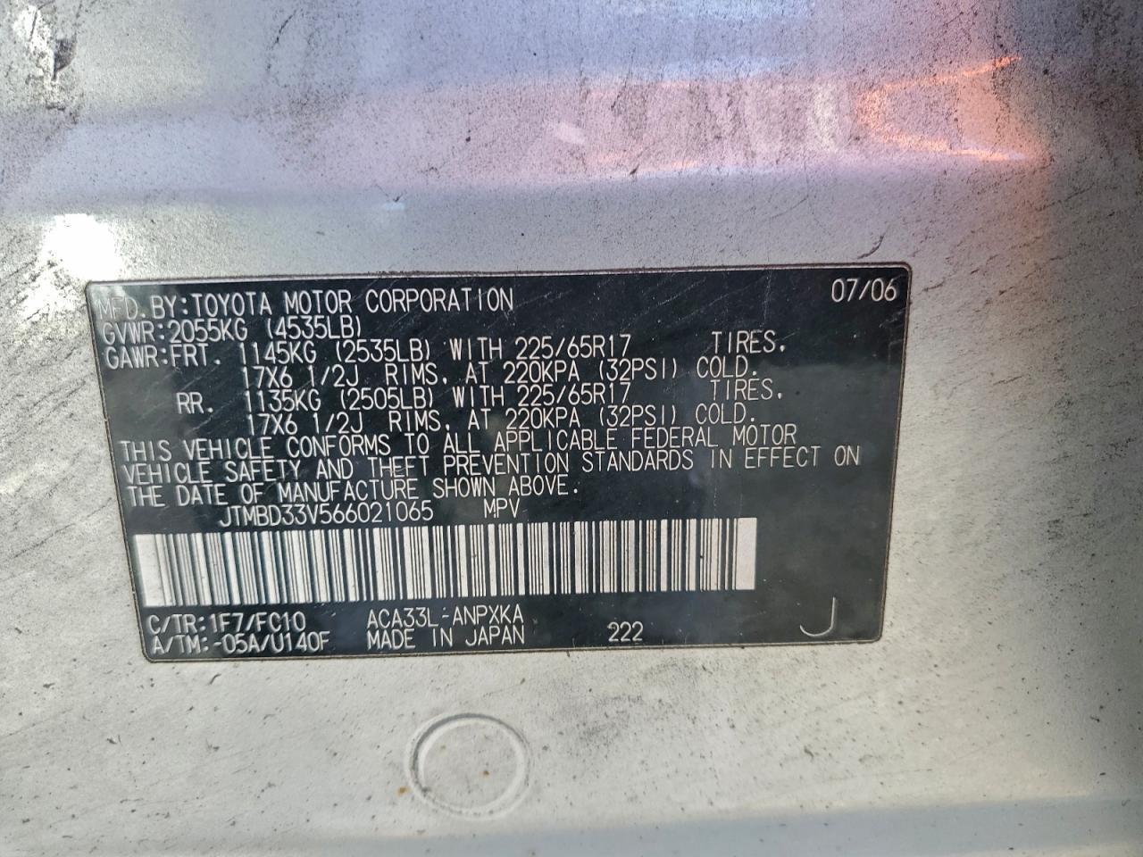 2006 TOYOTA RAV4