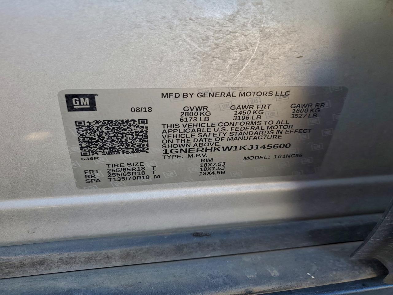 2019 CHEVROLET TRAVERSE