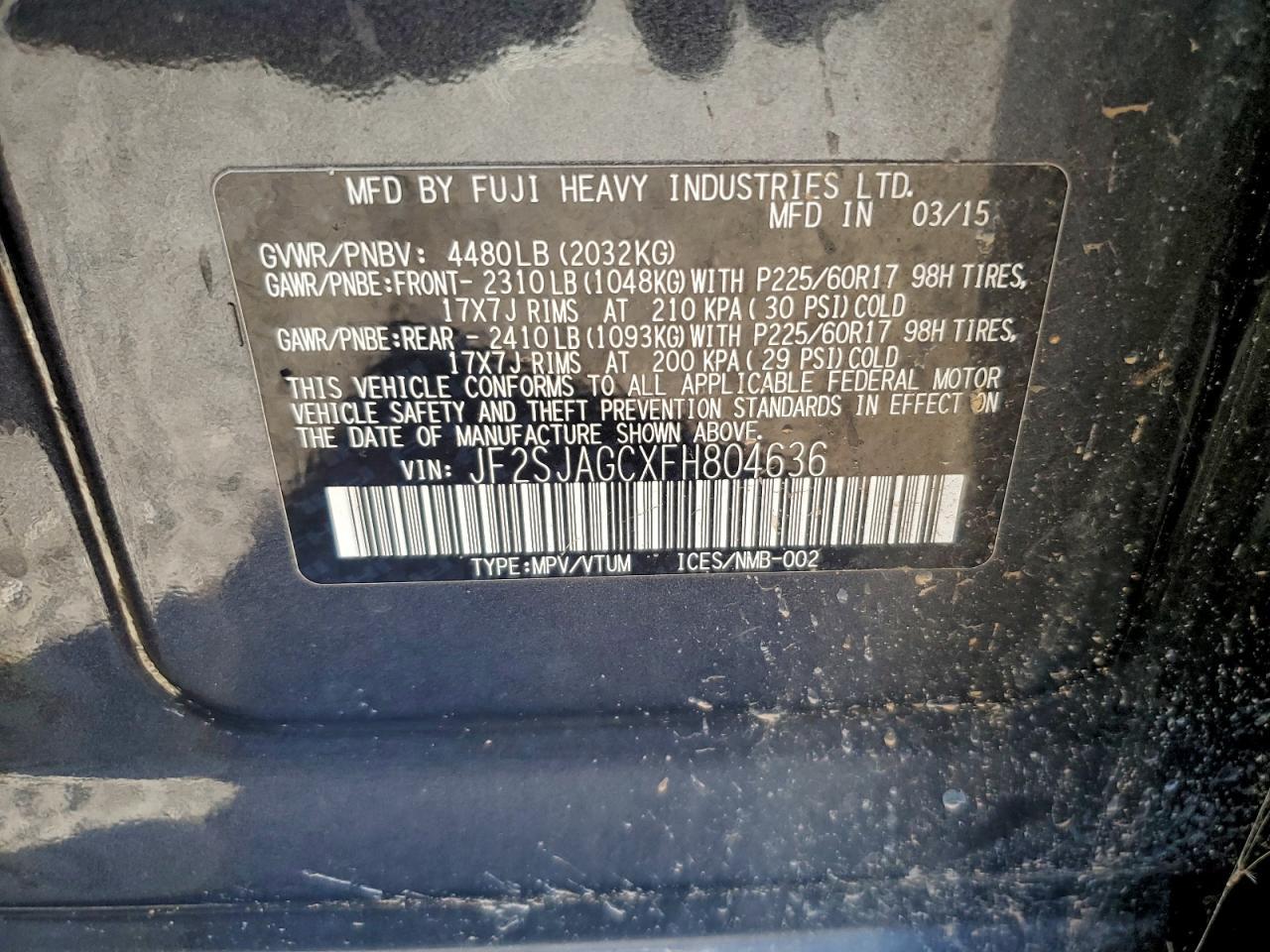 2015 SUBARU FORESTER