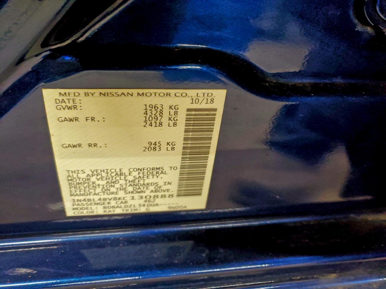 2019 NISSAN ALTIMA