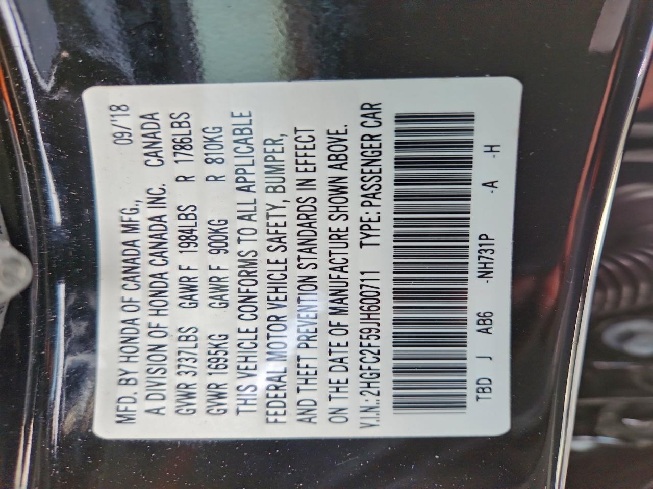 2018 HONDA CIVIC
