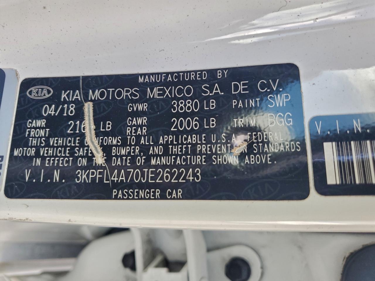 2018 KIA FORTE