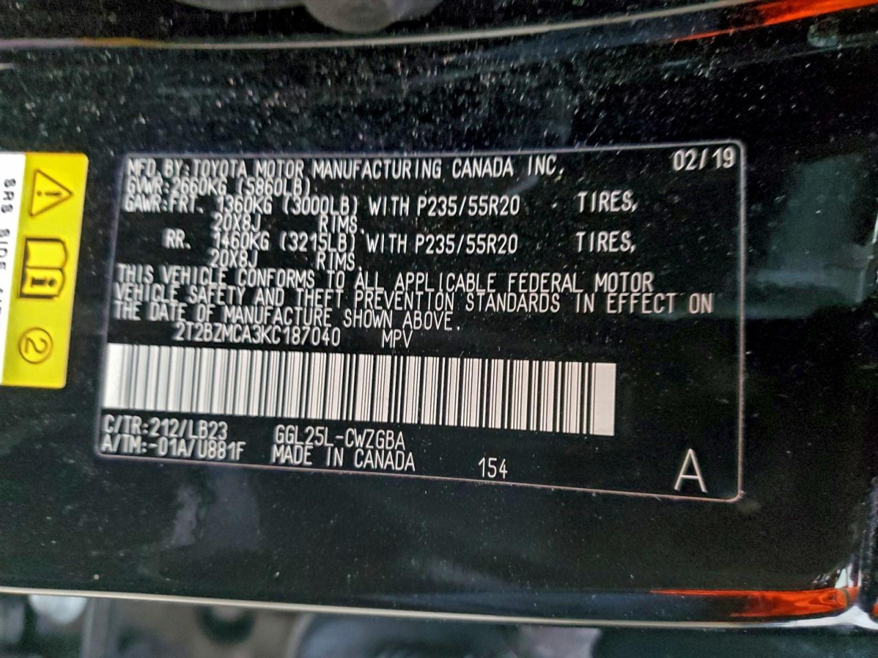 2019 LEXUS RX 350