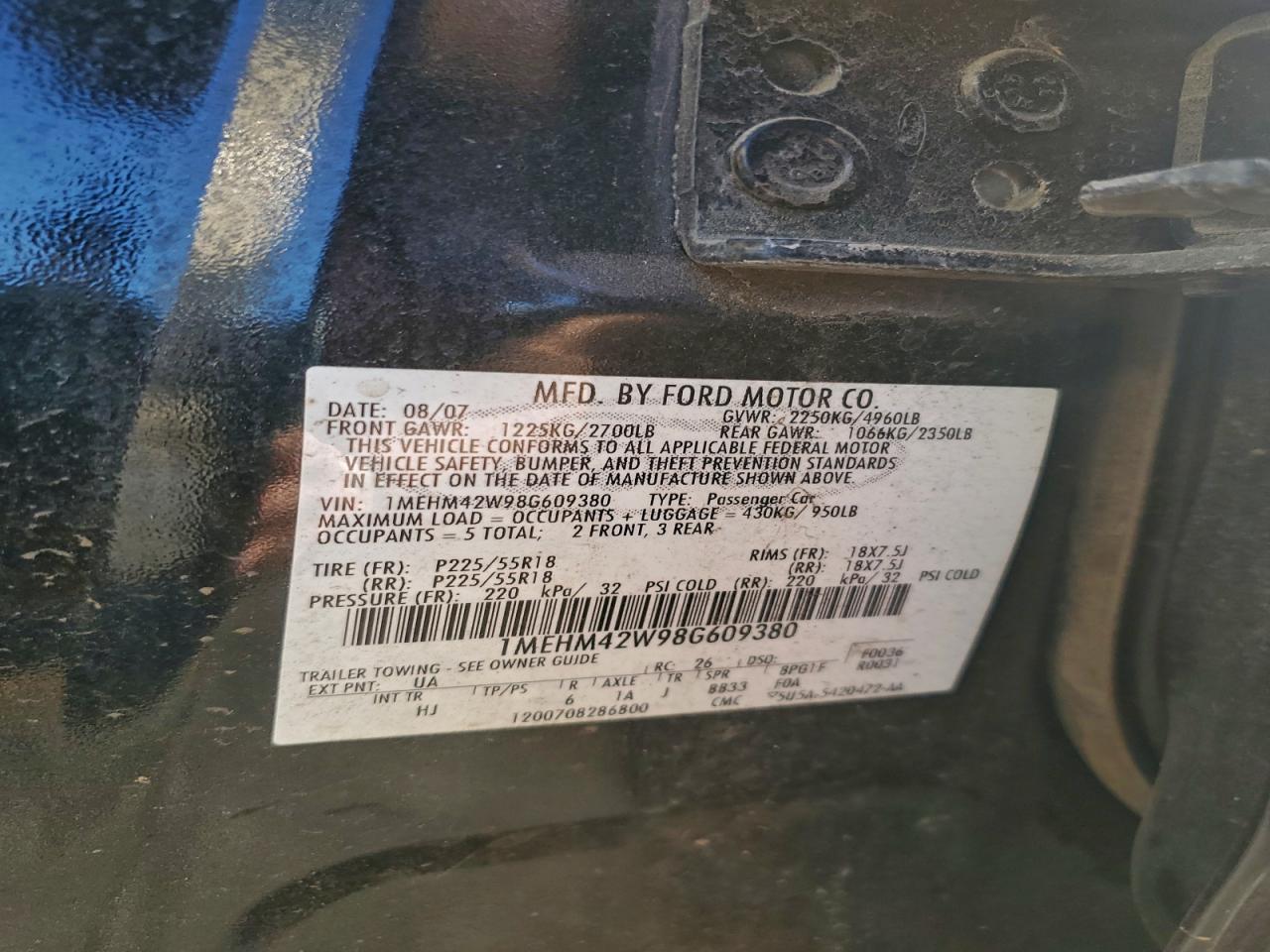 2008 MERCURY Sable