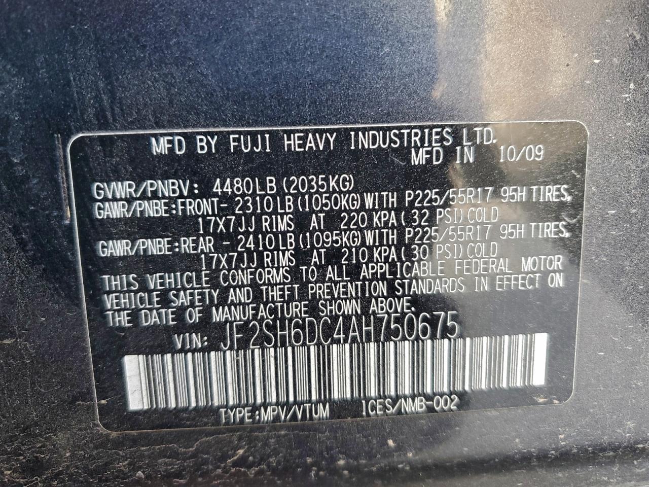 2010 SUBARU FORESTER