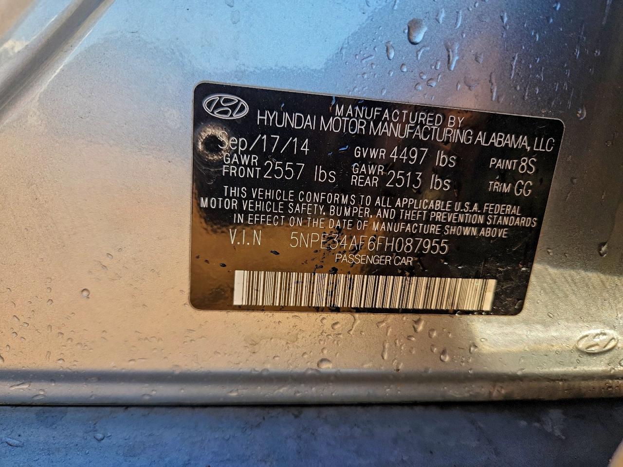 2015 HYUNDAI SONATA
