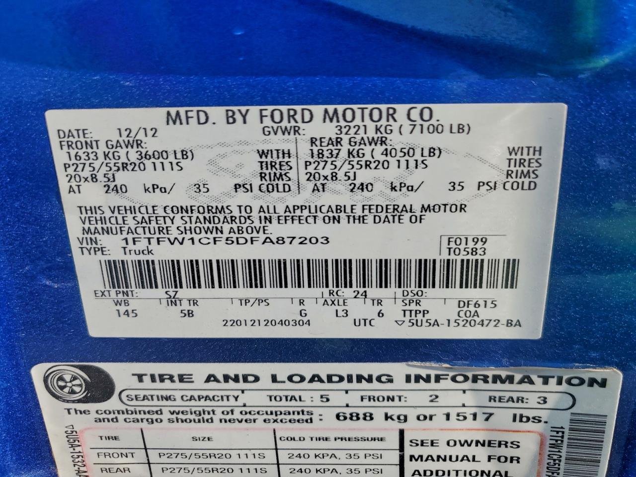 2013 FORD F-150 Lightning