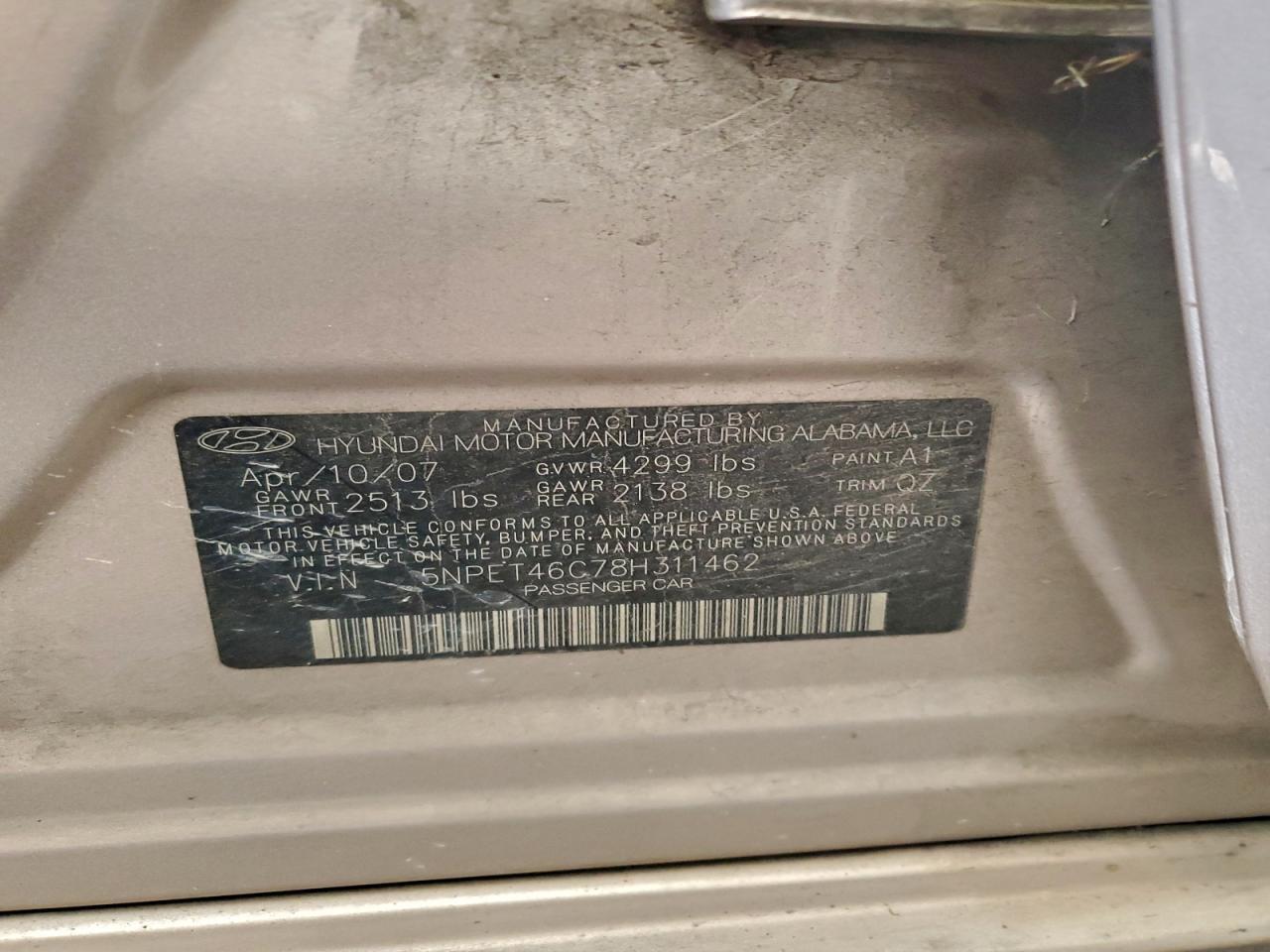 2008 HYUNDAI SONATA