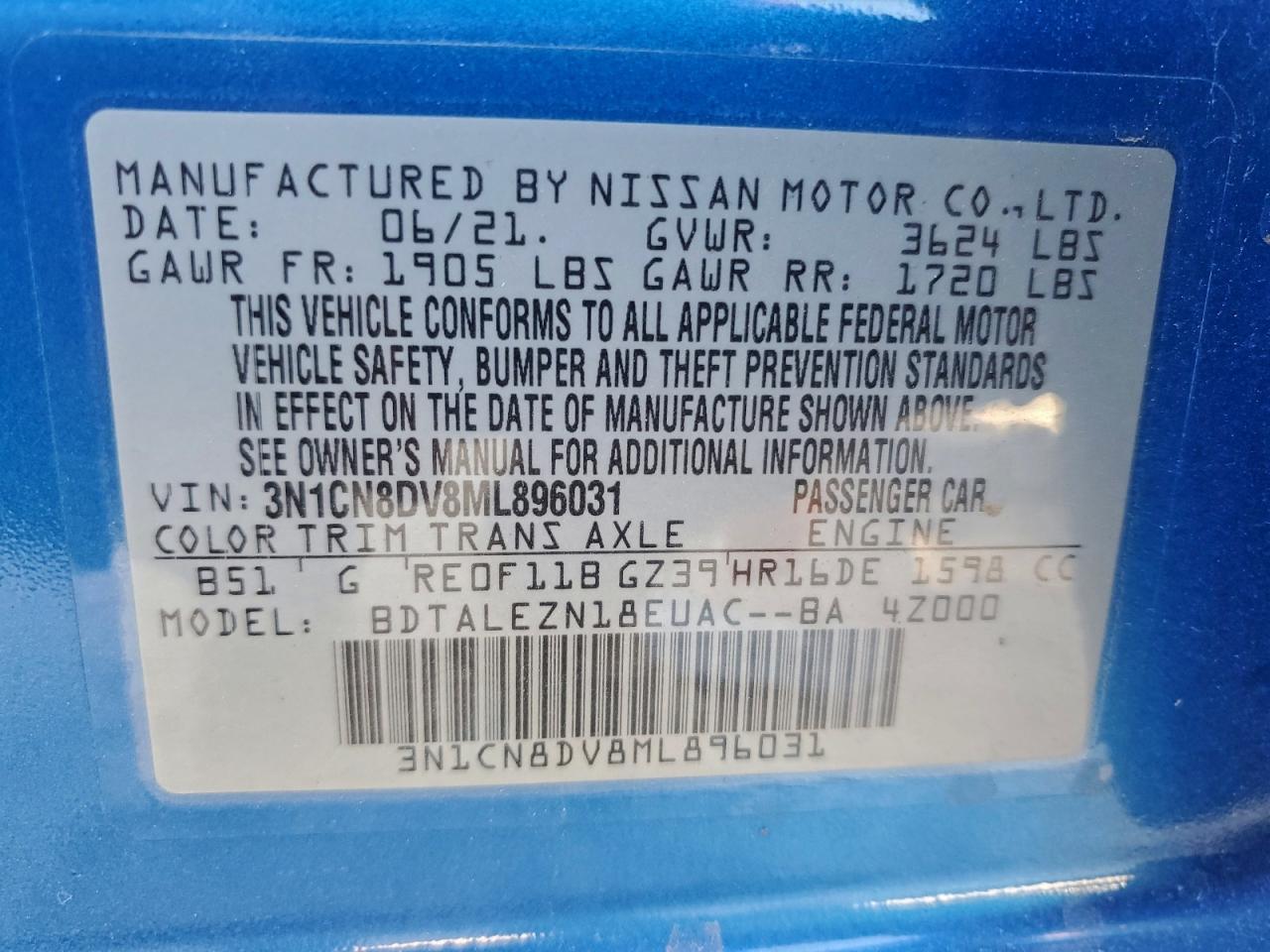 2021 NISSAN VERSA