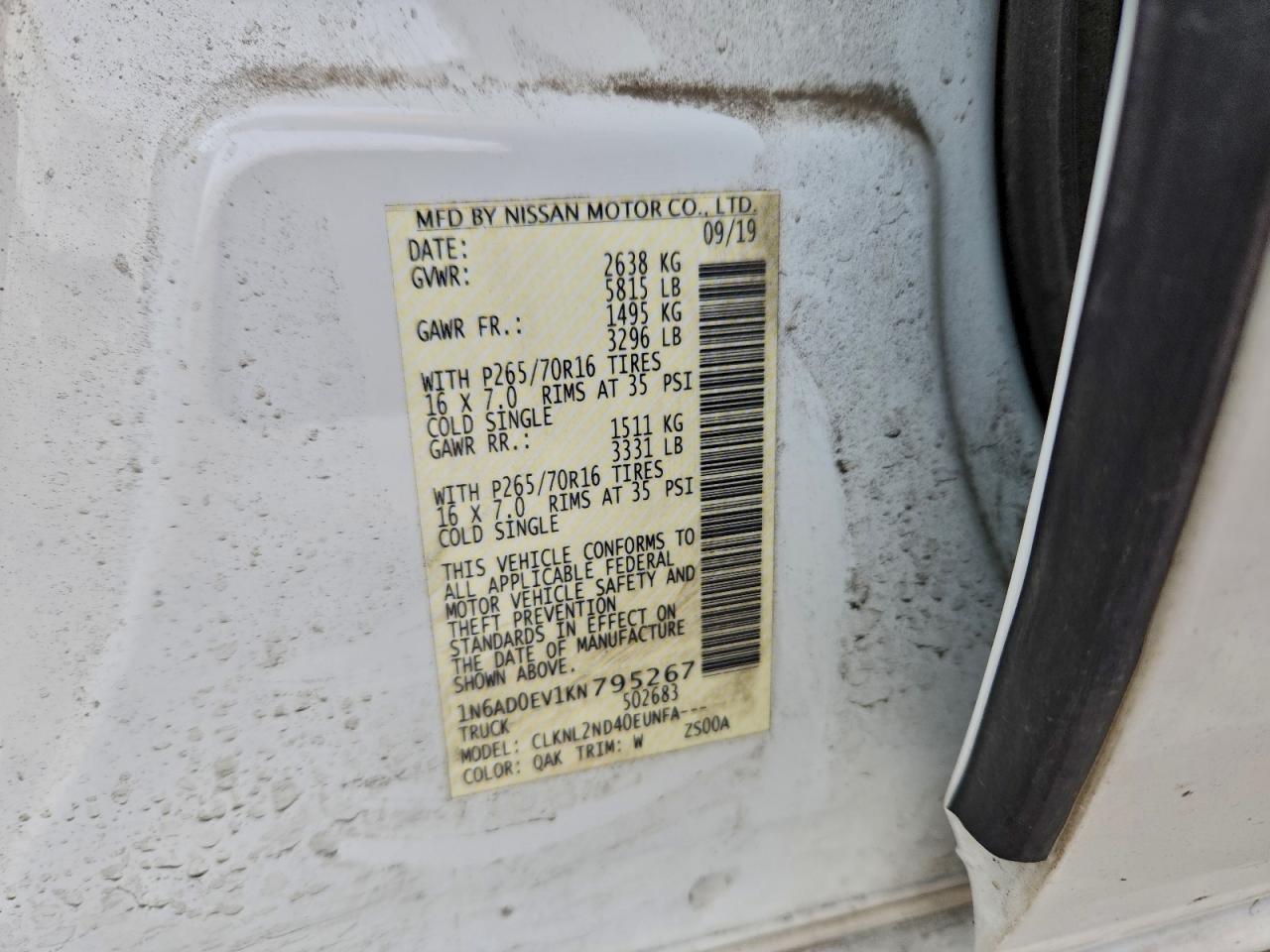 2019 NISSAN Frontier