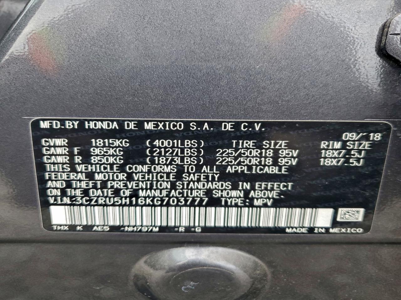 2019 HONDA HR-V