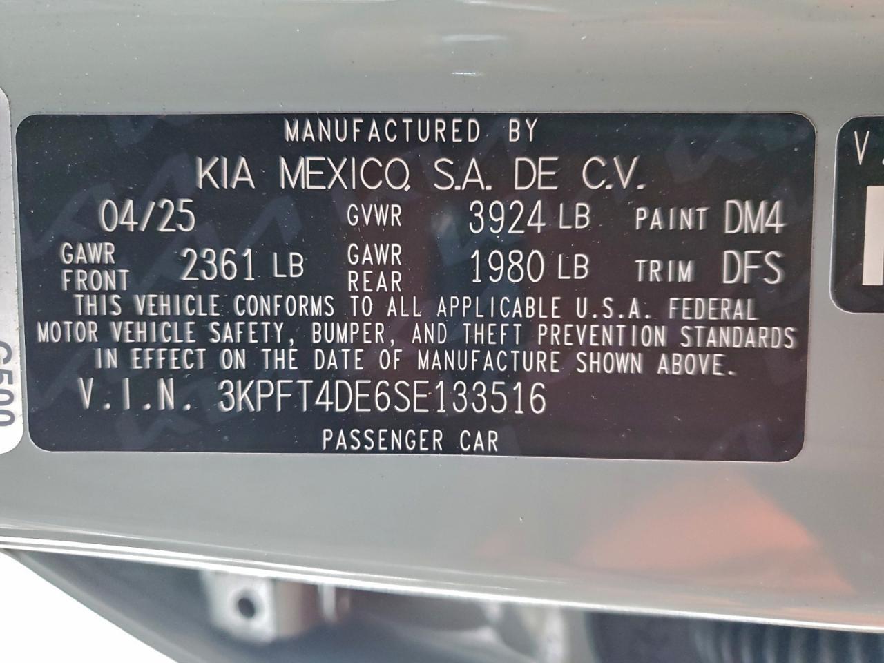 2025 KIA K4