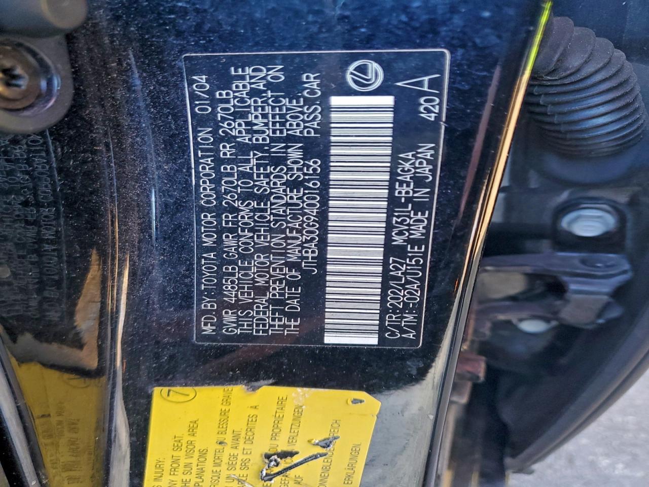 2004 LEXUS ES 330