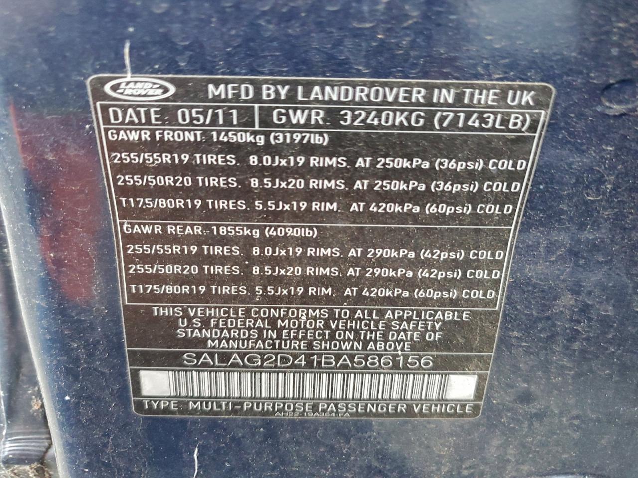 2011 LAND ROVER LR4