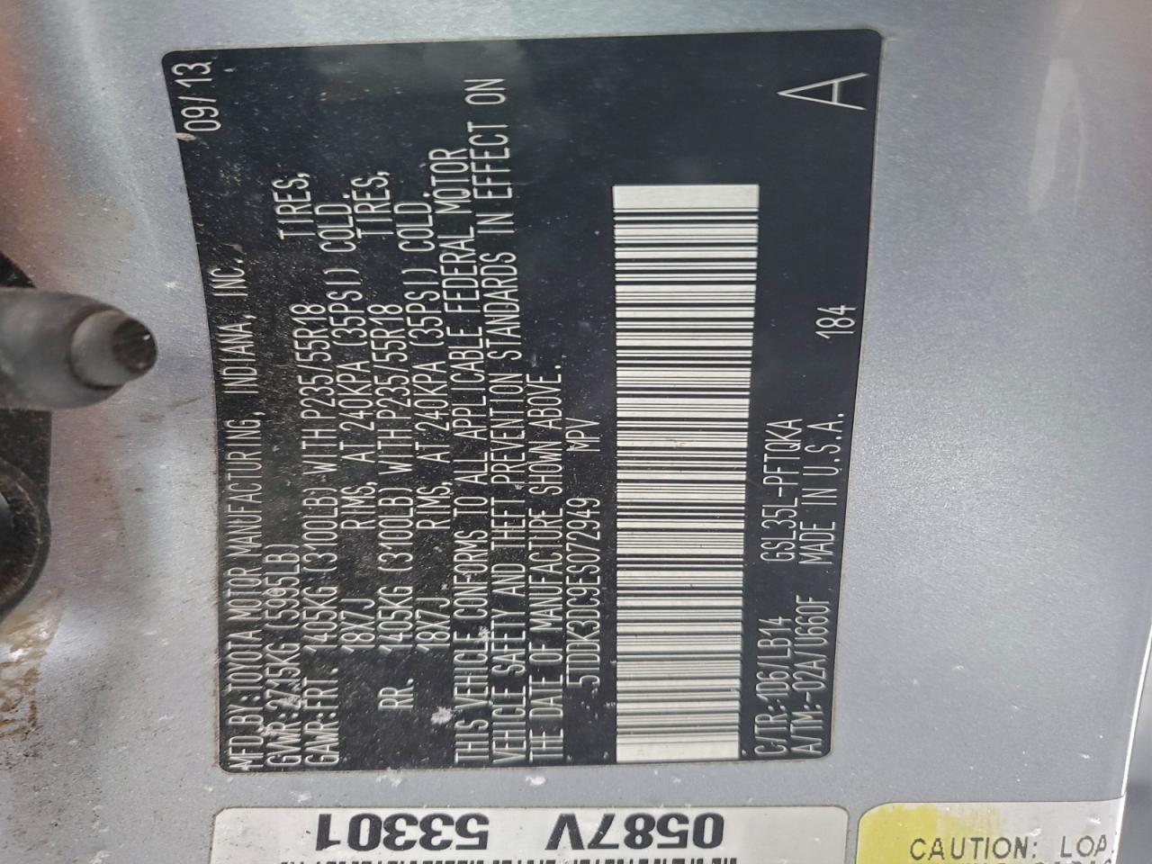 2014 TOYOTA SIENNA