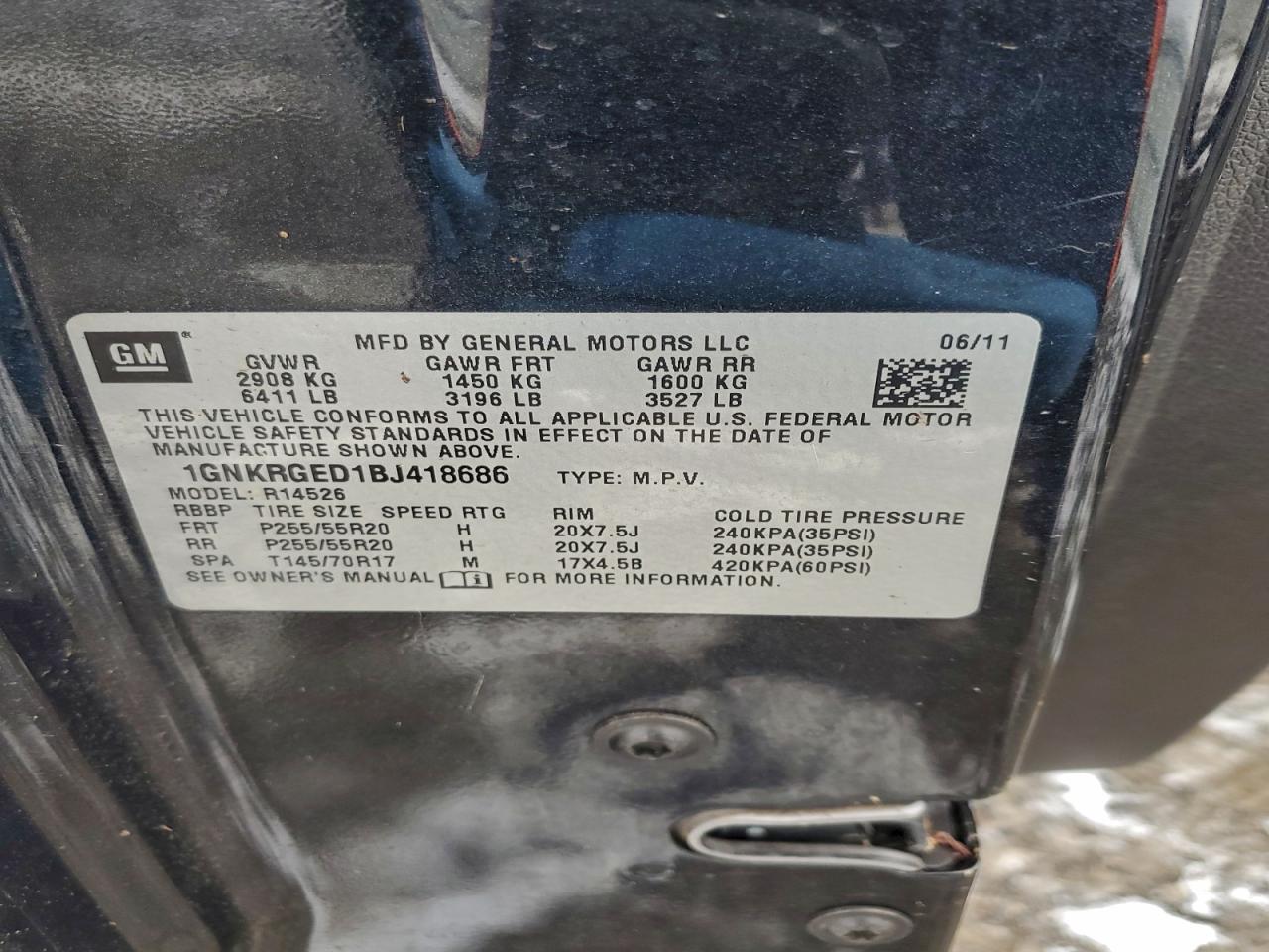 2011 CHEVROLET TRAVERSE