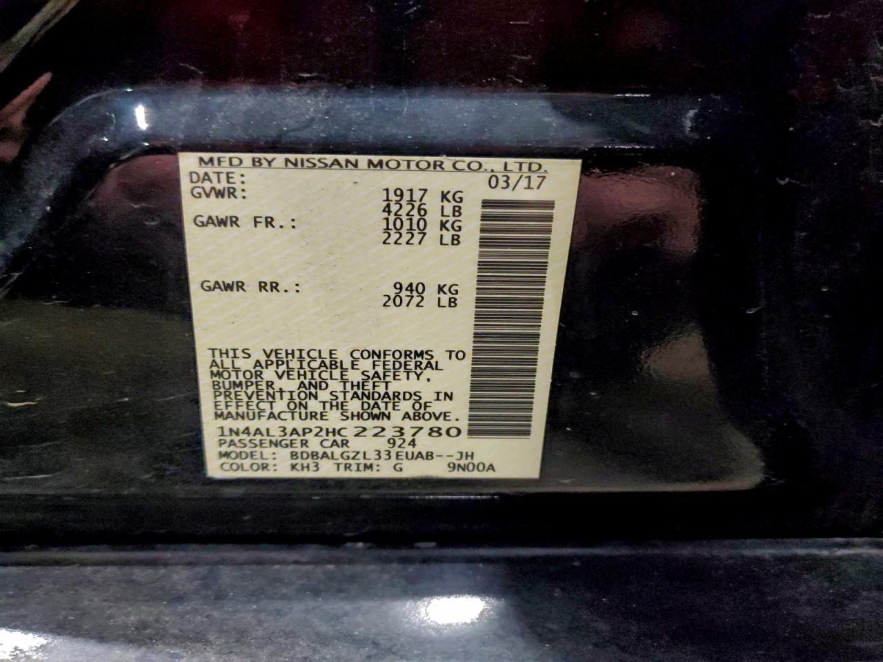 2017 NISSAN ALTIMA
