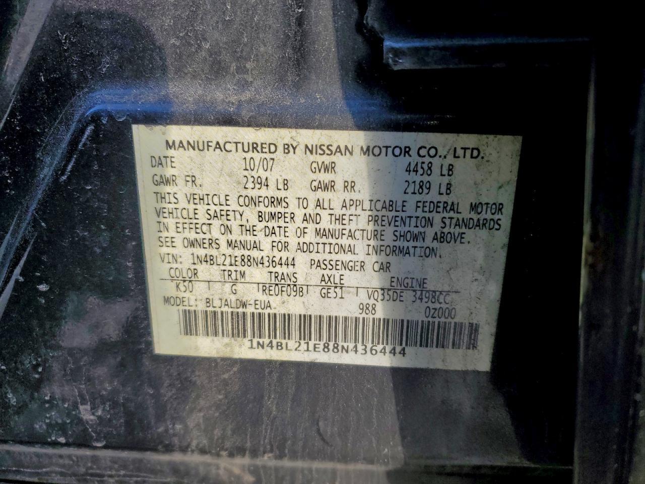 2008 NISSAN ALTIMA
