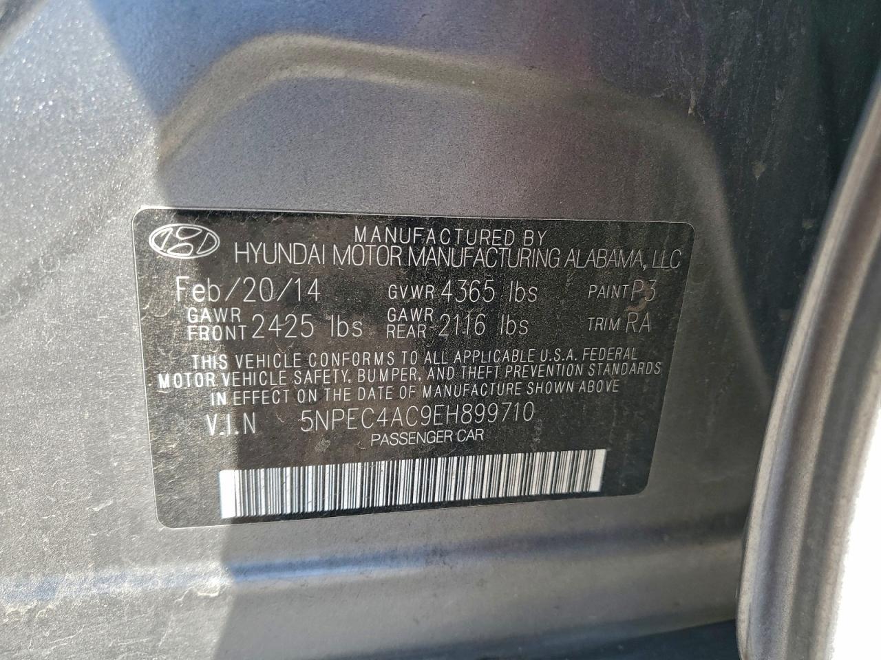 2014 HYUNDAI SONATA