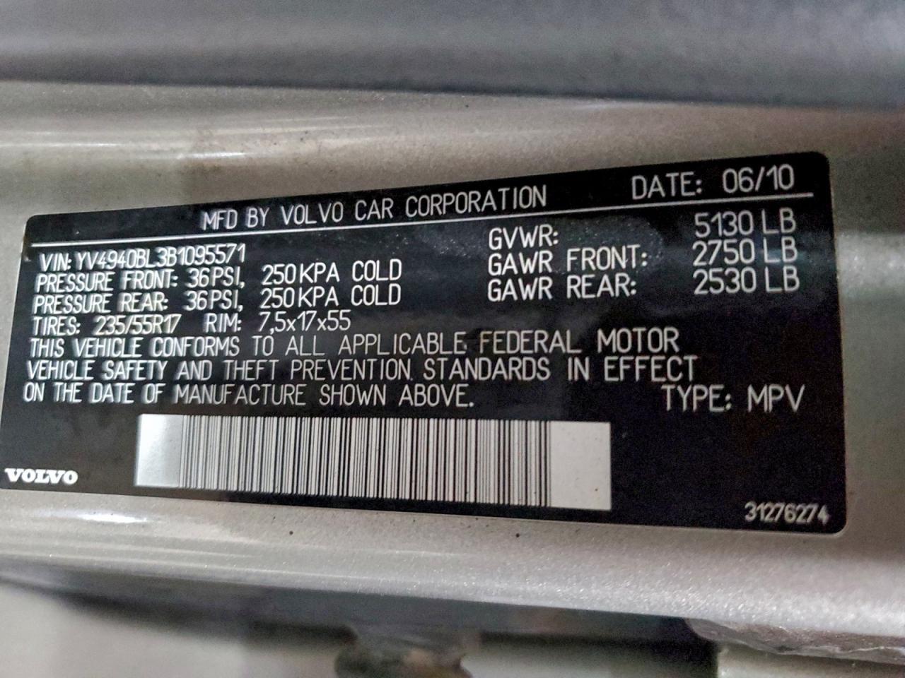 2011 VOLVO XC70