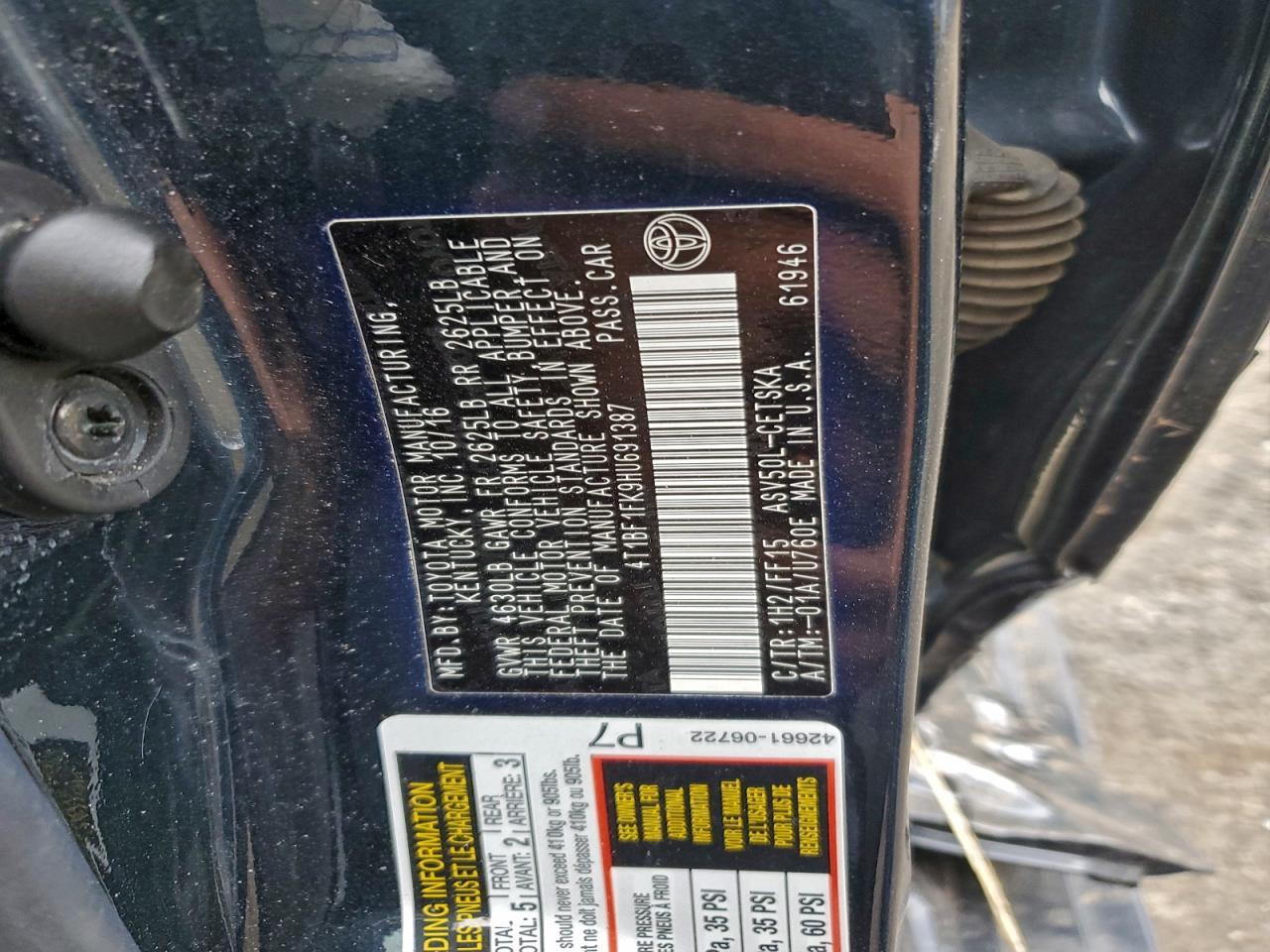 2017 TOYOTA CAMRY