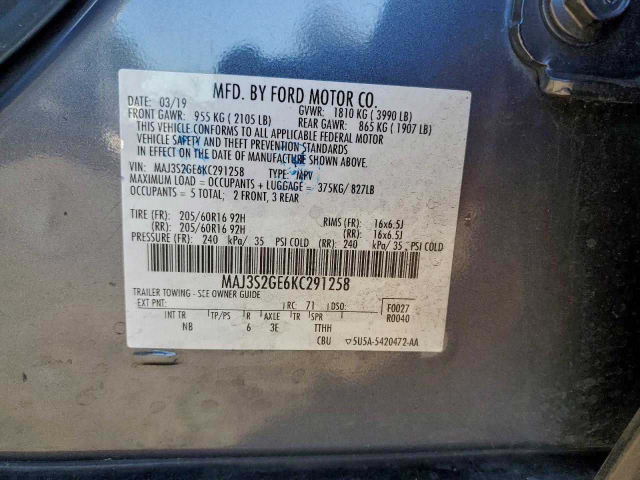 2019 FORD EcoSport
