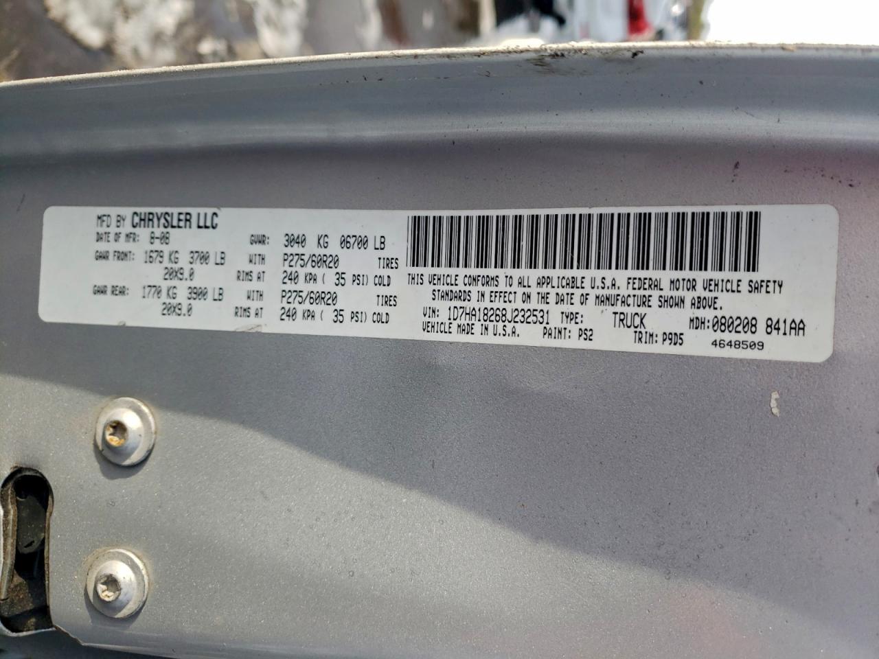 2008 DODGE RAM 1500