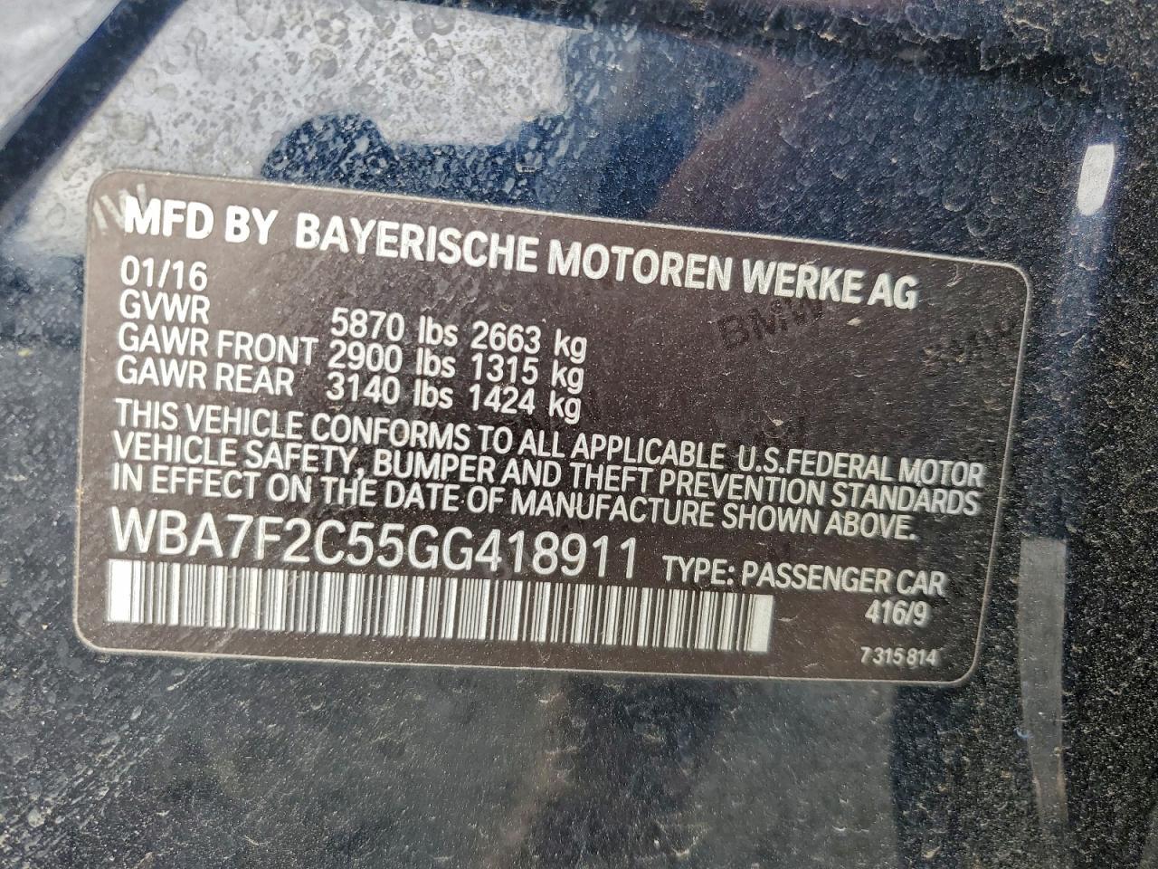 2016 BMW 7 series