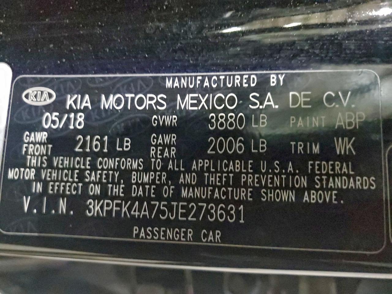 2018 KIA FORTE