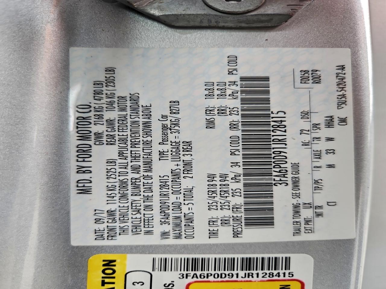 2018 FORD FUSION