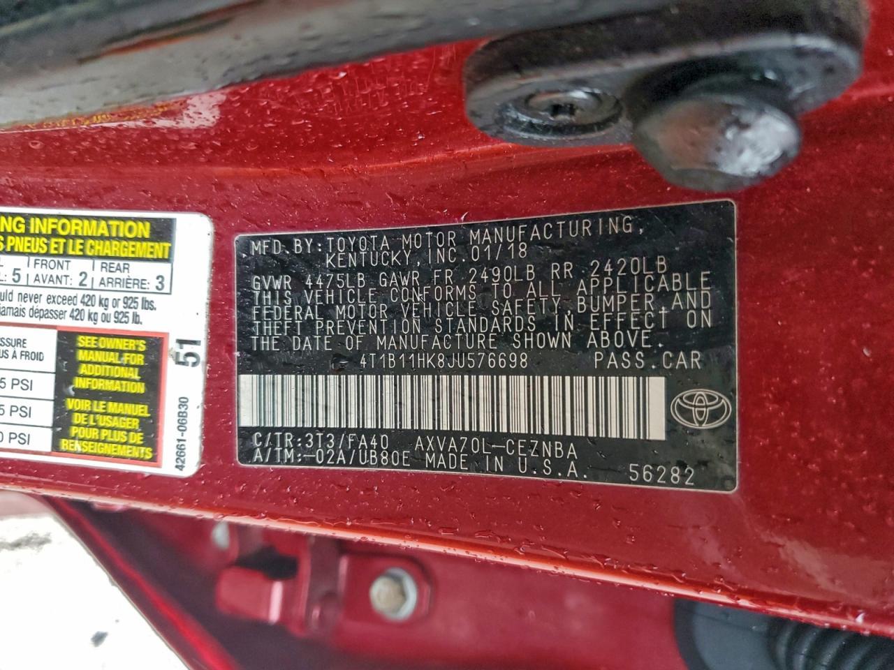 2018 TOYOTA CAMRY
