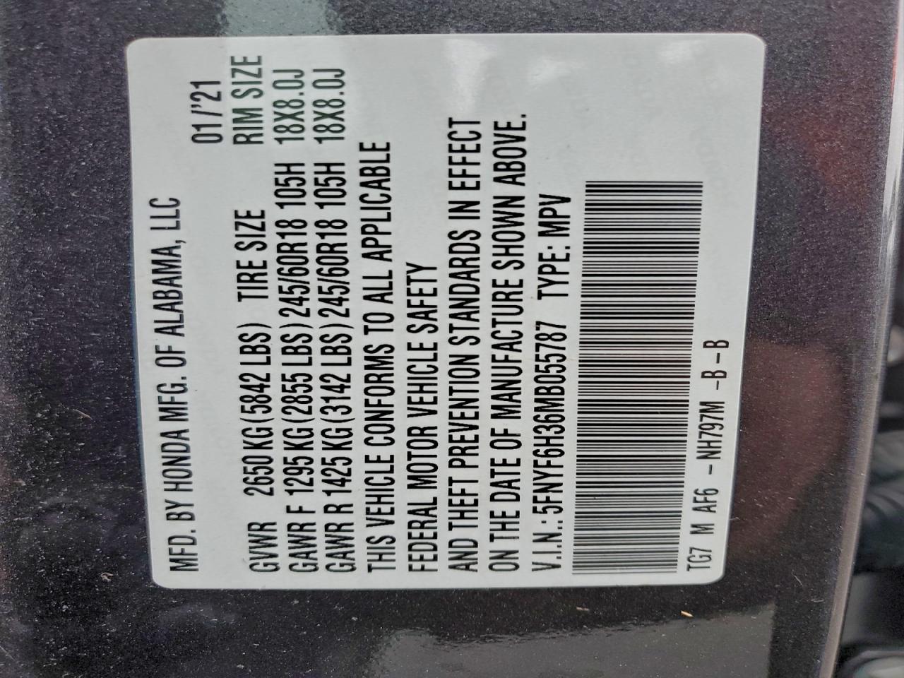 2021 HONDA PILOT
