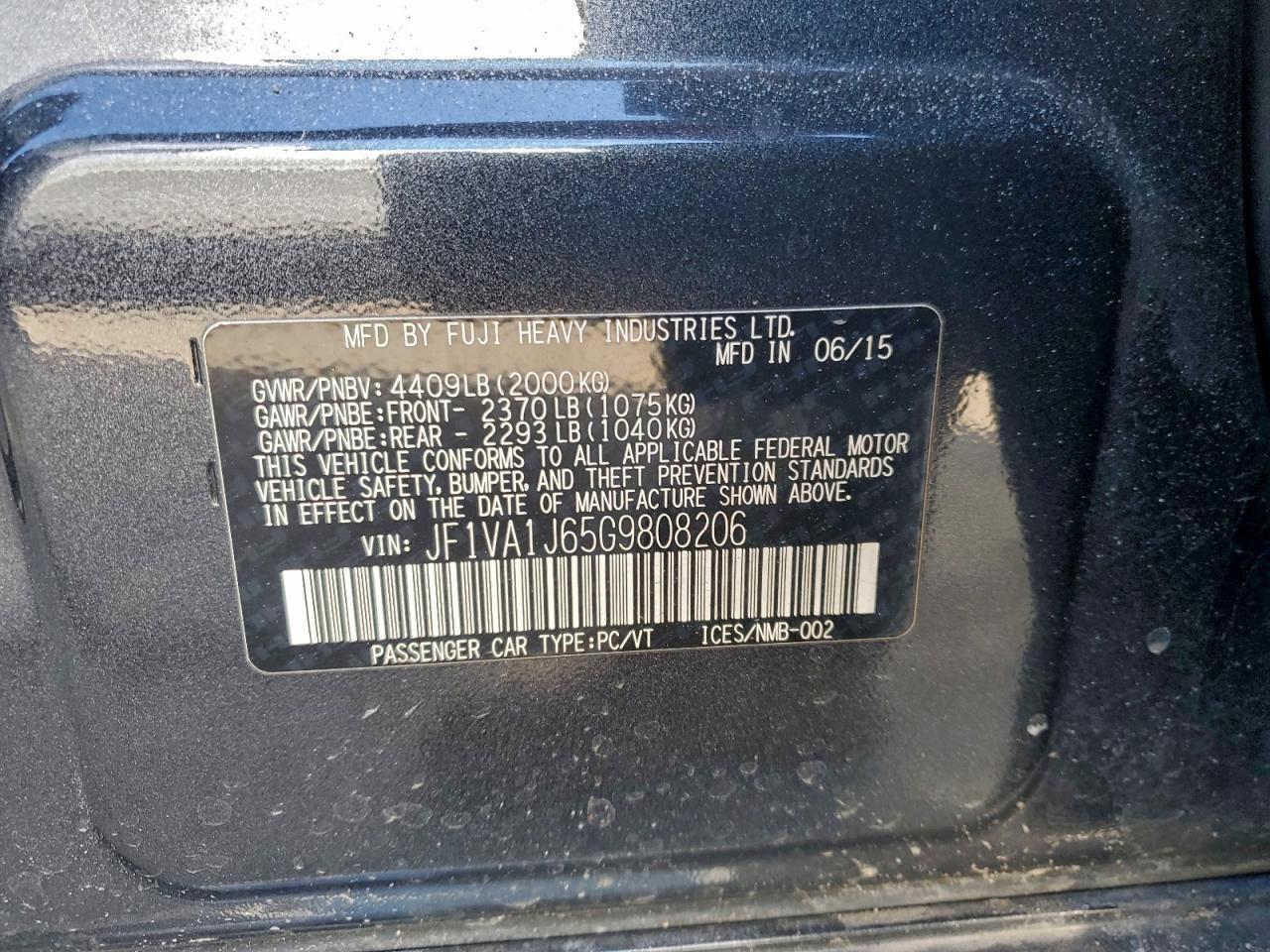 2016 SUBARU WRX