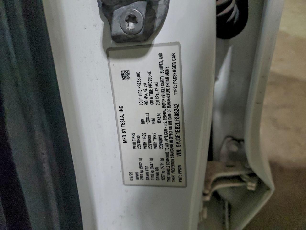 2020 TESLA MODEL 3