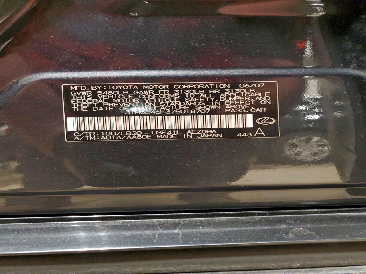 2007 LEXUS LS 460