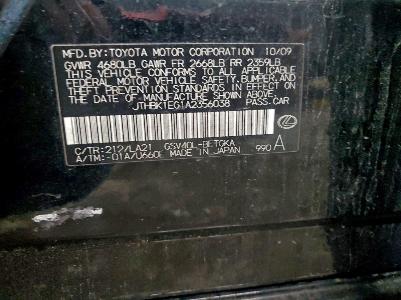 2010 LEXUS ES 350