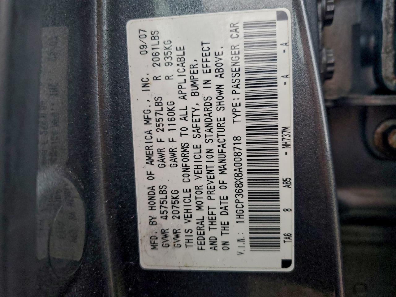 2008 HONDA ACCORD
