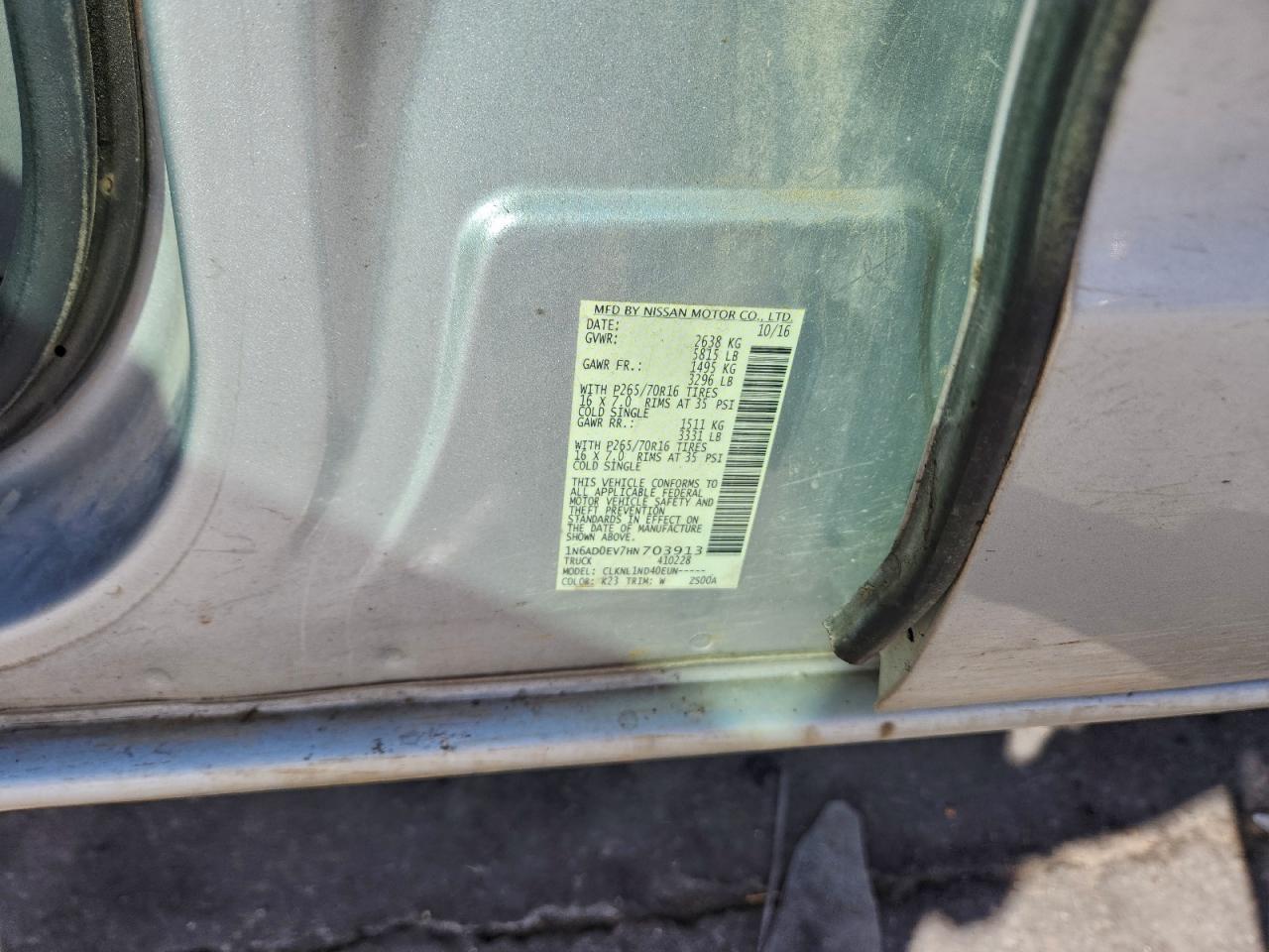 2017 NISSAN Frontier