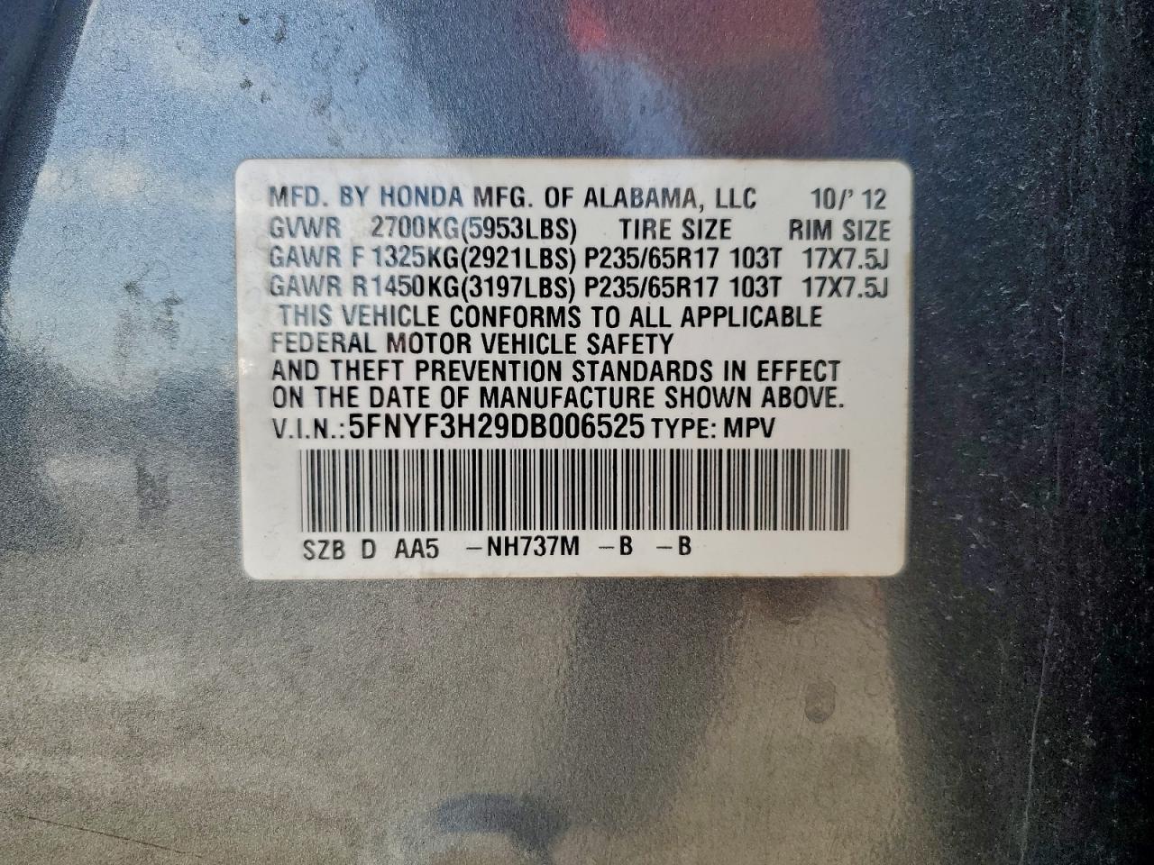 2013 HONDA PILOT