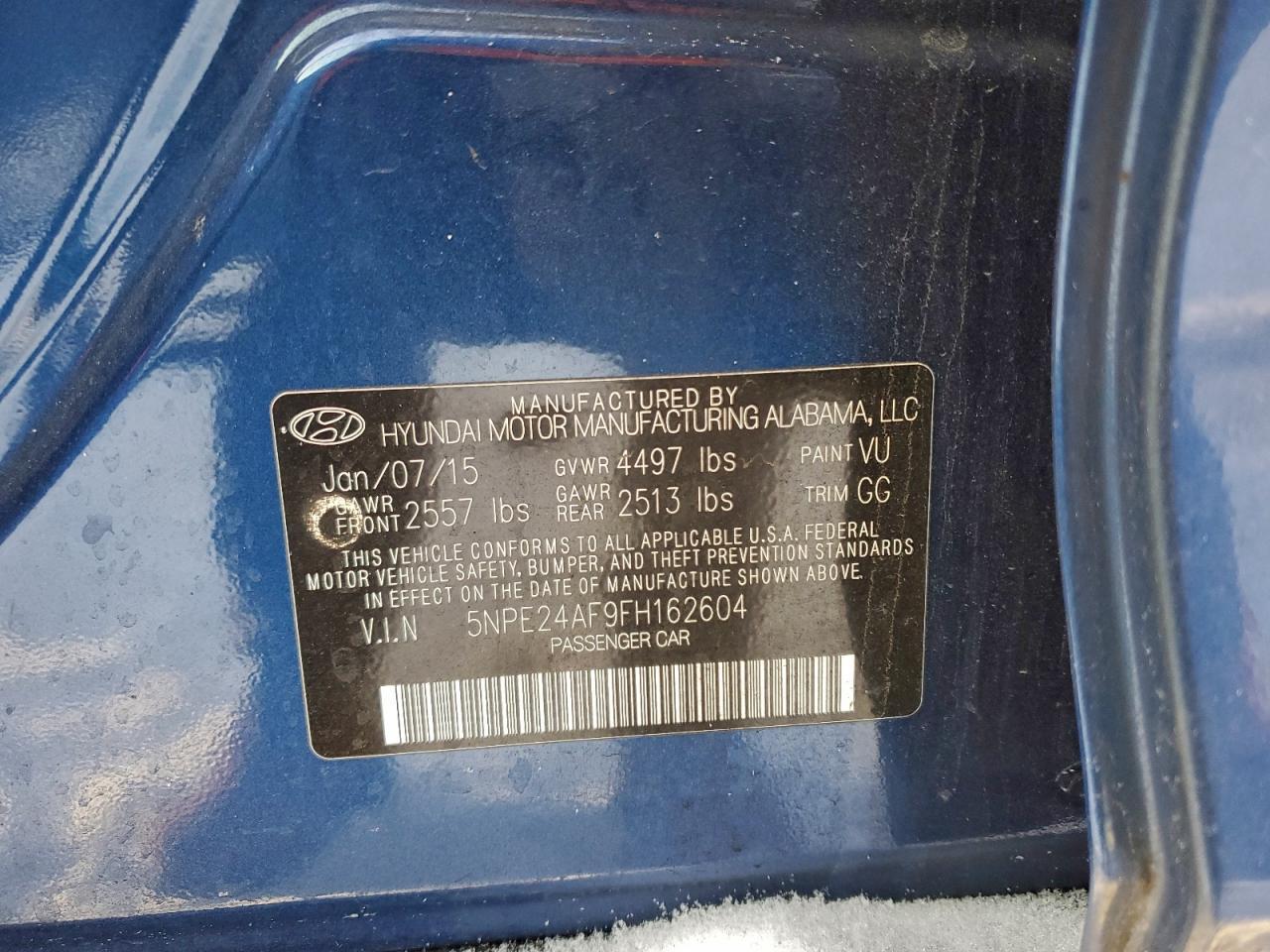2015 HYUNDAI SONATA