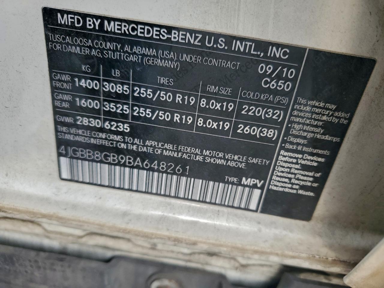 2011 MERCEDES-BENZ ML-Class