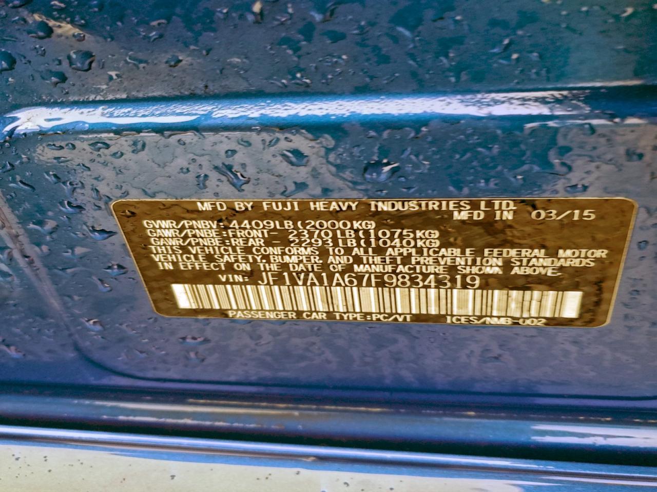 2015 SUBARU WRX